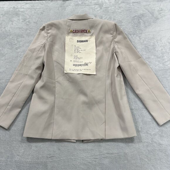 MM 1980 wang. t Blazer Jacket Men 40 Beige 1‎ Button Modern Streetwear Cashback - Picture 1 of 9